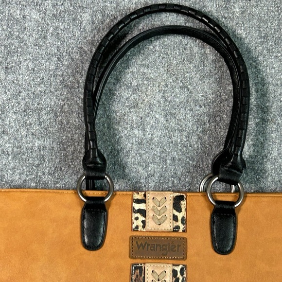 Wrangler Western Tote Leopard Print Brown Purse Concealed Carry CCW Bag - Picture 4 of 14
